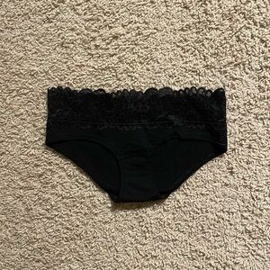 NWT PINK Victoria’s Secret Black Lace Extra Low Rise Hipster Panty